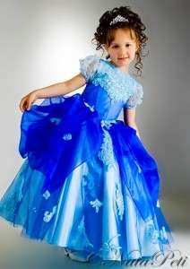FLOWER GIRL PAGEANT PARTY HOLIDAY DRESS 2935 BLUE SIZE 4 6  