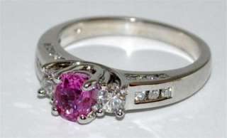 Diamond & Pink Sapphire Engagement Wedding Ring 1.2ct  