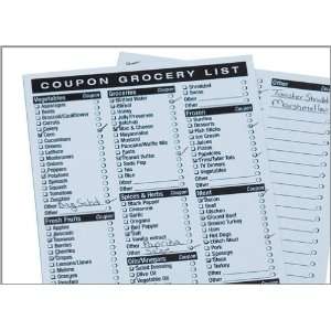 Grocery List   Coupon List