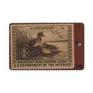   Duck Hunting Permit Stamp #6 Void After 1940 Green Winged Teal USED