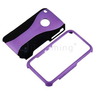   /Black 3 Piece Cup Shape Hard Case Cover+LCD Film For iPhone 3 3G 3GS