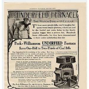  1908 Peck Williamson Underfeed Furnace Bulldog Print Ad 