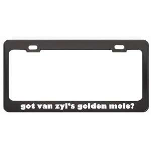  Van ZylS Golden Mole? Animals Pets Black Metal License Plate Frame 