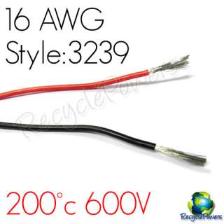 10m Black Red 16 AWG Soft Silicon Wire 6KV 200°c 3135  