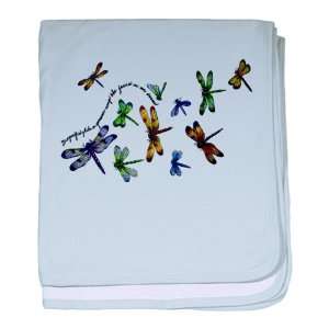  Baby Blanket Sky Blue Dragonflies Glide on Gossamer Wings 