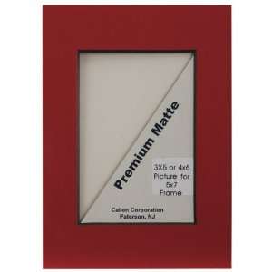Photo Mat 5 x 7 Single Hand Cut With Bevel Edge Cranberry (Red 