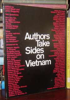 Woolf Cecil AUTHORS TAKE SIDES ON VIETNAM 1st Edition First Printing 