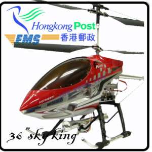 Alloy Sky King 36 inch 3 CH Pro RC Helicopter with GYRO  
