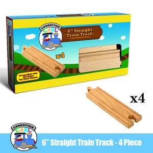   of 6 Inch Straight Wooden Train Tracks by Conductor Carl Thomas Train