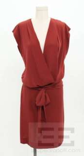  von Furstenberg Chili Red Silk Crepe Reara Drape Dress Sz 6 NEW $365