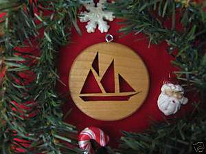 Sail Boat Wood Christmas Ornament / Sun Chaser  
