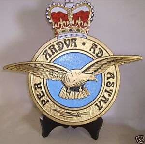 Royal Air Force RAF British RCAF Seal Emblem Wood Logo  