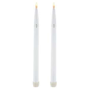  Ronson Stardust Butane Taper Candles, Refillable, White, 2 
