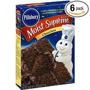 Pillsbury Cake Mix Chocolate, 18.25 Ounce Boxes (Pack of 6)  