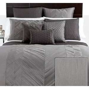 Hotel Collection Bedding, Pieced Pintuck Gray King 