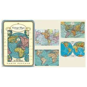  Cavallini & Co. Postcard Set Vintage Maps   Stationery 