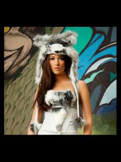 Husky Wolf Dog Halloween Costume Hood With Ears cs106  
