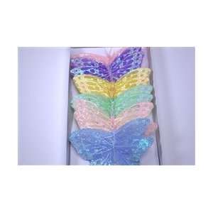  Large Sparkling Multicolored Butterfly Picks  Pack of 12 