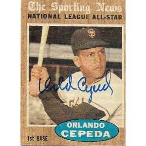   /Hand Signed Orlando Cepeda 1962 Topps Card 