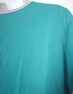   Sleepwear Turquoise Ribbed TShirt Top Cotton 3X Fish Seahorses  