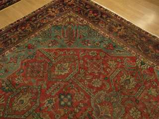 x12.8 Handmade Antique Persian Tabriz Heriz Wool Rug . Beautiful Rug 