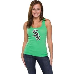   White Sox Womens Kelly Green Primary Logo Fashion Rib Tank Sports