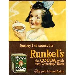   Runkels Cocoa Vintage Antique Advertising Poster