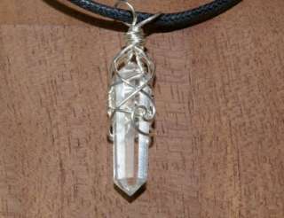 Clear Quartz Crystal Silver Necklace Wiccan Pagan Witch  