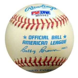 Carlton Fisk Autographed Signed AL Baseball PSA/DNA #M55563  