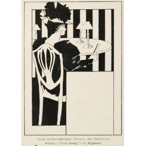  1897 Print Cover Design F. Higginson Art Nouveau Woman 