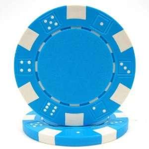  11.5g Dice Style Poker Chips   Light Blue   Closeout 