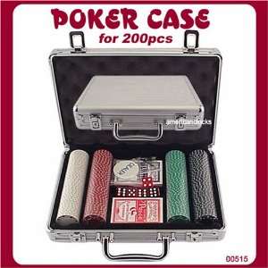  200 Poker Chips in Aluminum Case Playing cards & dice 