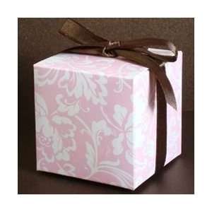  Pink and White Peony Cube Favor Box