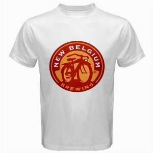  Fat Tire Belgium Beer Logo New White T Shirt Size L 