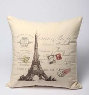 18.3 45cm 1 Canvas Cushion Covers French Style Eiffel Tower 17 