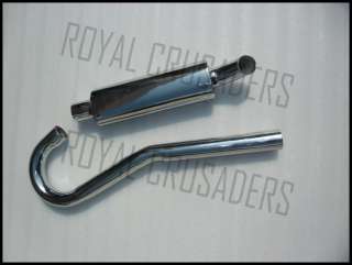 NEW ROYAL ENFIELD CHROME TRIALS /SCRAMBLER EXHAUST SILENCER AND PIPE 