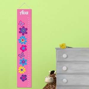  Personalized Frilly Floral Growth Chart Baby