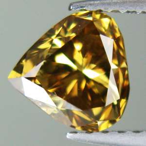   UNTREATED Rare Fancy Intense Yellow Natural Diamond 4.4x4.4x3 mm Pear