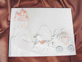 Cinderella Coach & Castle Wedding Guest Registry Book  