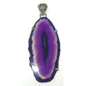  Purple Agate Geode Pendant