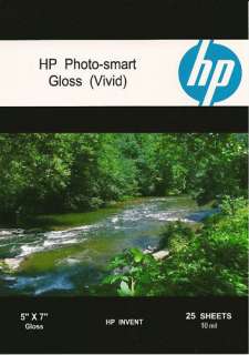 HP Photo smart Gloss Vivid~5 x 7 Photo Paper~50 ct~WOW  