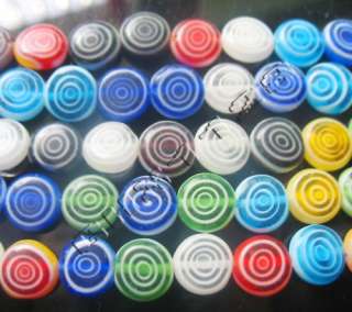   material millefiori glass size dia 8mm thickness 3mm color mixed