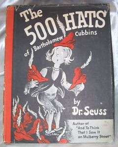 The 500 Hats of Bartholomew Cubbins   Dr. Seuss 1938 DJ  