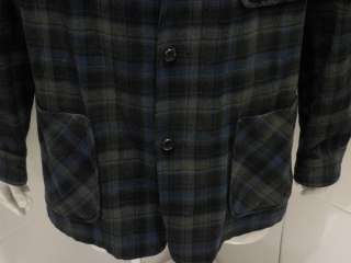50s Men’s Vintage Pendleton Plaid Checkered Wool Blazer Coat Shirt 