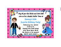 SOCK HOP soda shop fifties Birthday Party Invitations  