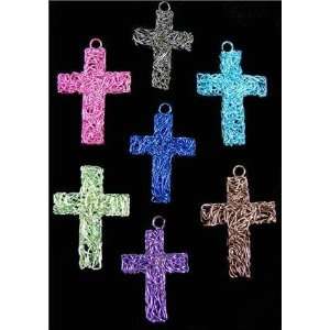 Tanday Red 1 1/2 Wire Cross Metal Charms for Necklace, Bracelet or 