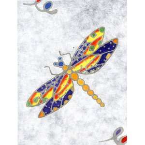  Thai Batik Paper with Dragonflies 23x35 Arts, Crafts 