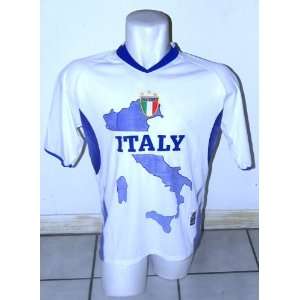 white italy map soccer jersey size large  designs vary slightly sent 