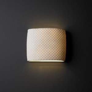  Limoges Checkerboard Porcelain Wide Oval Wall Sconce