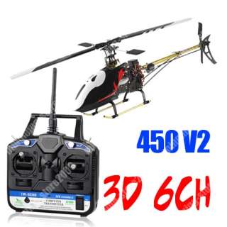 6CH 450 V2 Remote Control RC Helicopter RTF For Trex 3D  